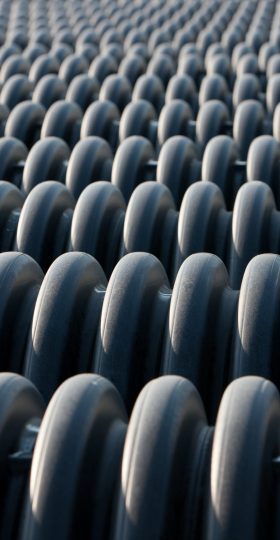 Horizontal Rows of Large Plastic Culverts outside