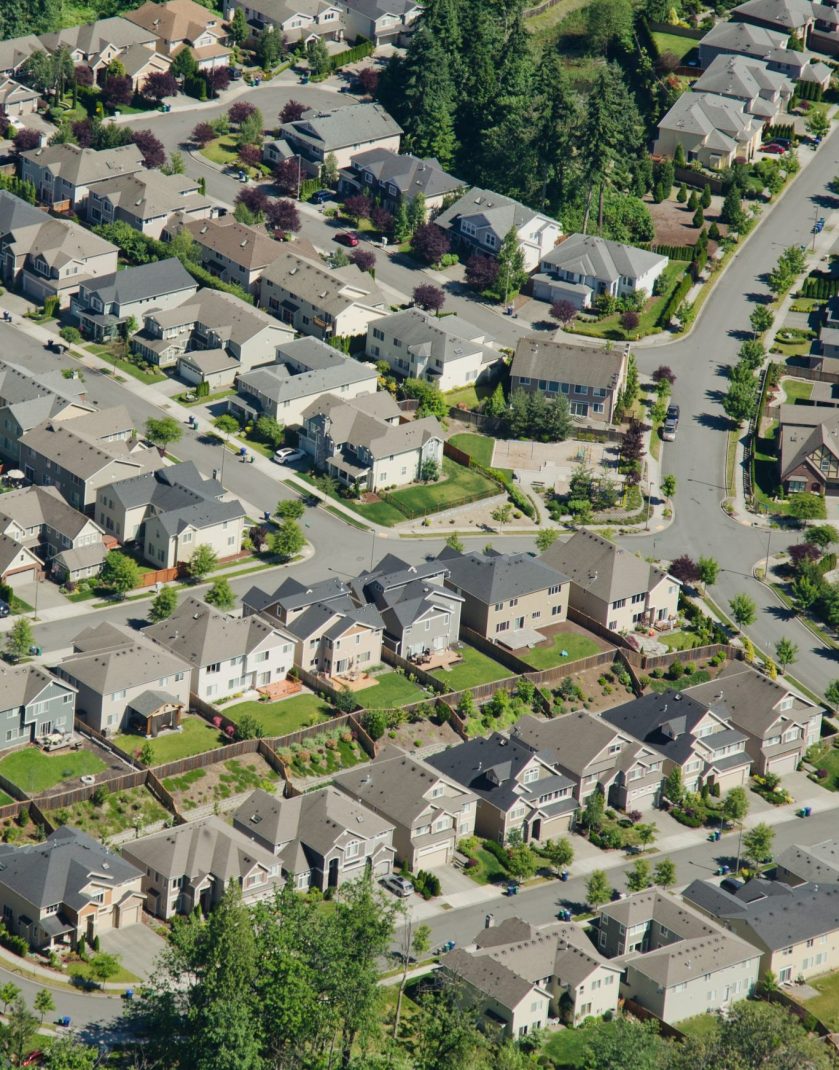 New housing development along hillside